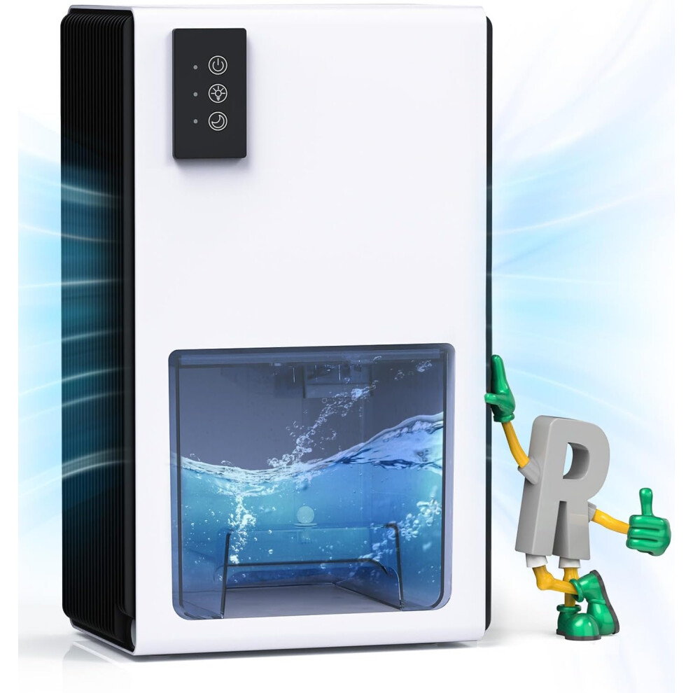 (1 L) Portable Dehumidifiers for Bedroom with Auto Shut Off, FRESHDEW Small Dehumidifiers with 7 Colors LED Light for Wardrobe Bathroom Bedroom Closet RV