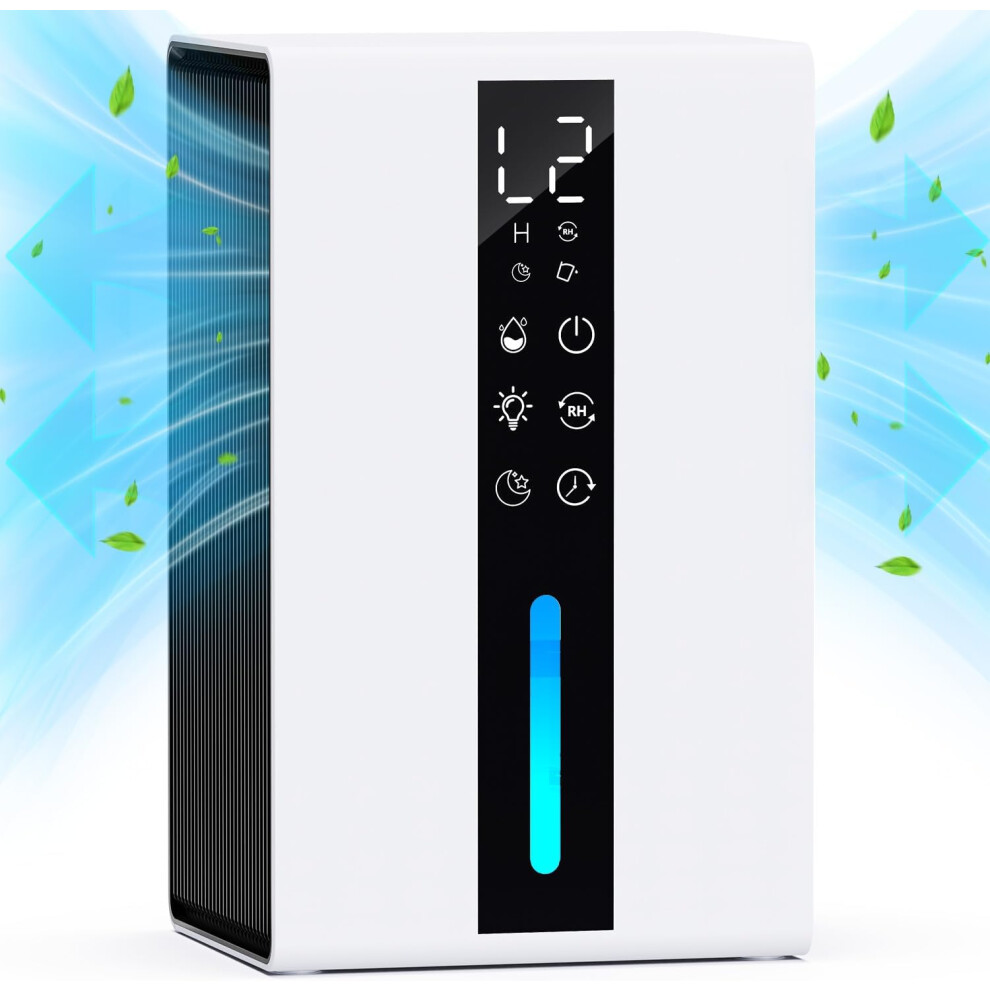 (Wonderful White) 1.8L Dehumidifier with 48H Timer, 2 Working Modes, Energy Saving, Never Frost, Ultra Silent Portable Dehumidifiers for Home Office