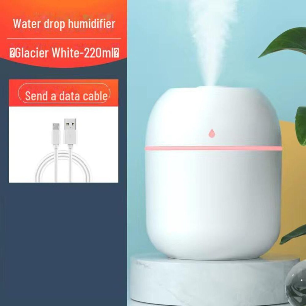 (white, Water drop) Usb Water Drop Humidifier: Silent Desktop Aromatherapy & Large Spray For Car