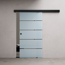 Durovin 775 * 2050mm Sliding Glass Door Black Round Handle