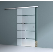 Durovin 900 * 2050mm Sliding Glass Door Frosted Sections Round Handle