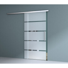 Durovin 900 * 2050mm Sliding Glass Door Frosted Sections Bar Handle