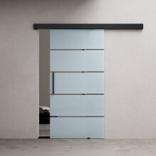 Durovin 1025 * 2050mm Sliding Glass Door Black Bar Handle & Soft Close