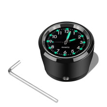 (deep,black) Motorcycle Handlebar Mount Clock 7/8" Chrome Waterproof Bike Motor Quartz Watch Aluminum Luminous Clock Moto Accessories