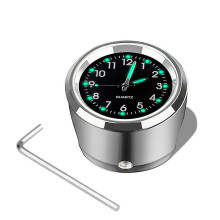 (black) Motorcycle Handlebar Mount Clock 7/8" Chrome Waterproof Bike Motor Quartz Watch Aluminum Luminous Clock Moto Accessories