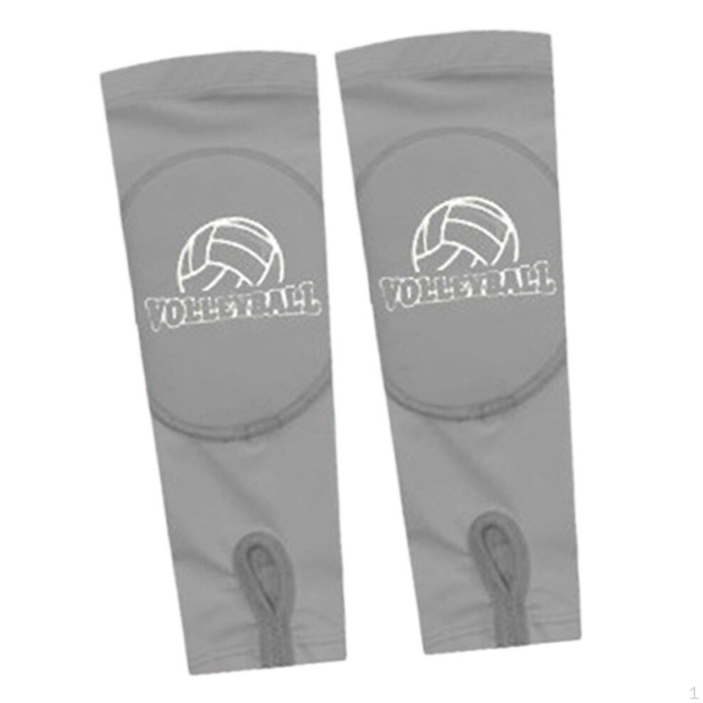 (grey) 2 Pieces Volleyball Arm Sleeve Gloves Brace Protectors Warmers Basketball Wrist Support for