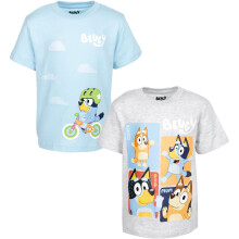 Bluey Bingo Dad Little Boys 2-balenie triciek modro-siv    6