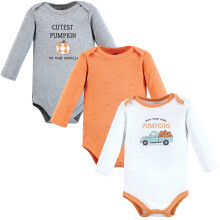Hudson baby unisex baby bomuld langærmet bodysuits græskar lastbil 3-pack 3-6 måneder