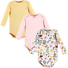 Hudson baby unisex baby bomuld langærmet bodysuits falder botanisk 3-pakke 0-3 måneder