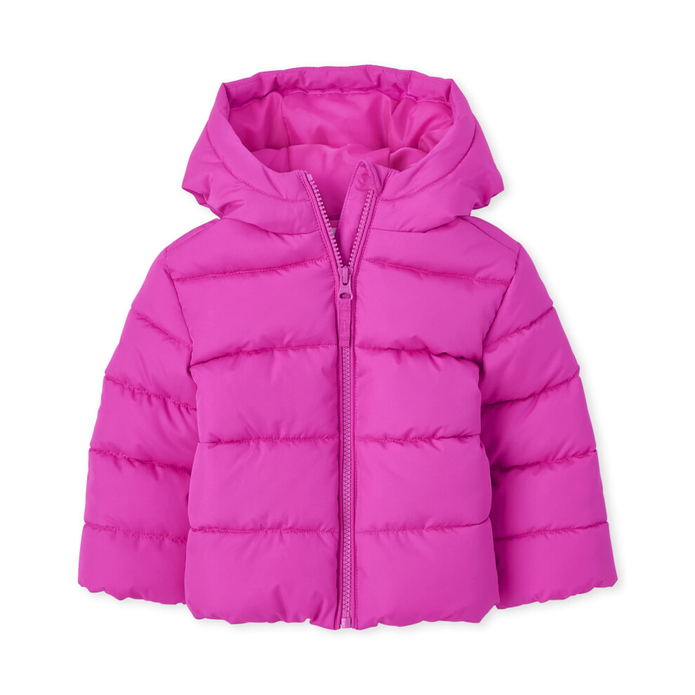 The Children's Place Veste matelassée de poids moyen pour bébé fille et tout-petit Veste coupe-vent résistante à l'eau Enchanted Pink 2T US