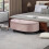 Homcom HOMCOM Semi-Circle Storage Ottoman Bench Tufted Upholstered Pink 1
