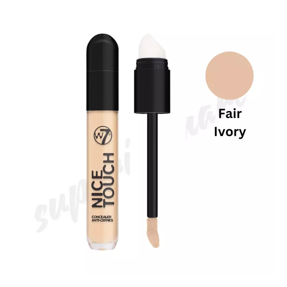 W7 Nice TouchConcealer MediumCoverage With 2in1 Applicator Fair Ivory