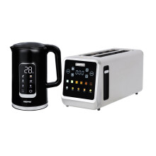 GEEPAS 5-in-1 Digital 4 Slice Long Toaster & Electric Kettle Set