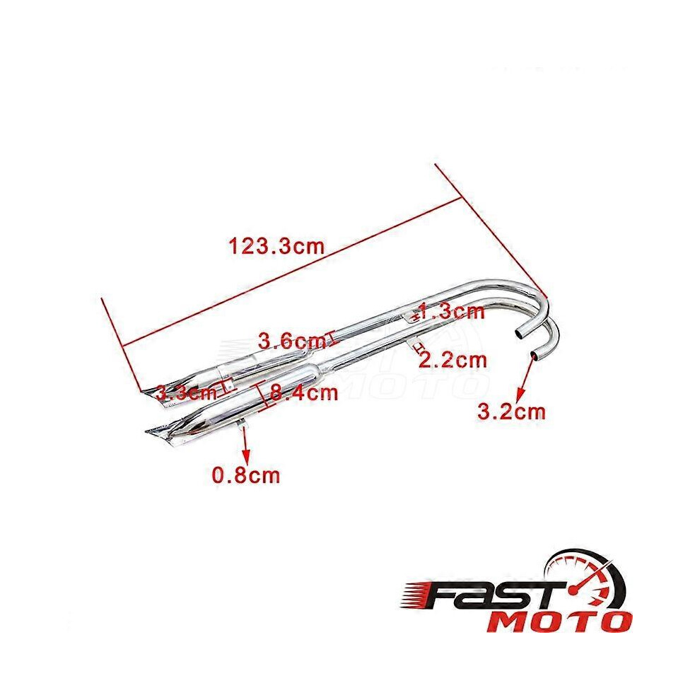 (24Hp Complete) Retro Fishtail Exhaust Muffler For Bmw K750 Ks750 M1 M72 R71 R12 Dnepr Ural 750Cc Exhaust Pipes Assembly System Silencer Pipe 5778930998159