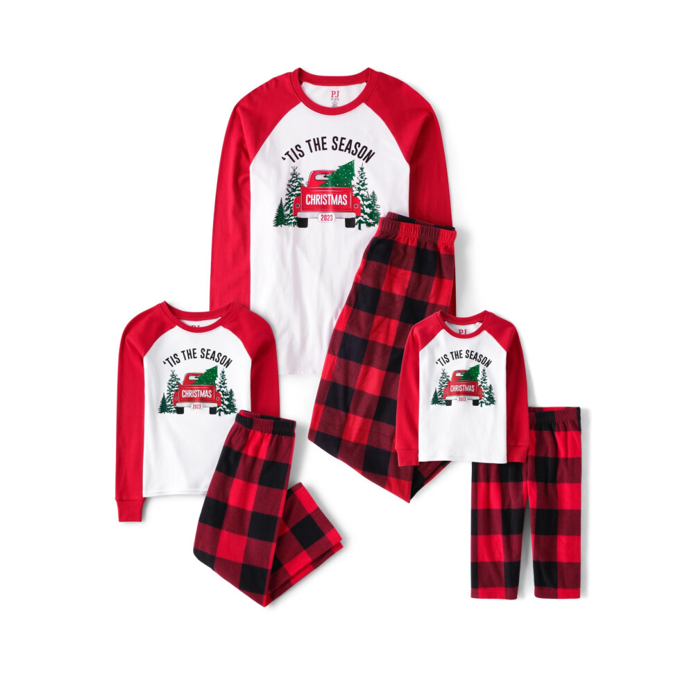 The Children's Place Baby Family Matching  Holiday Pajama Sets  Fleece  Christmas Truck  XX-Large Adult
