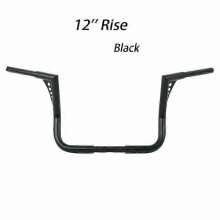 (China, 12 Inch Black) Motorcycle 1-1/4" 12/14/16/18" Ape Hanger Handlebars For Harley Touring Electra Glid Road King Electra Street Glide 1982-2022
