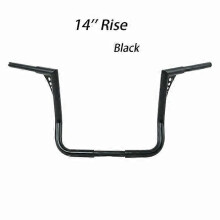 (China, 14 Inch Black) Motorcycle 1-1/4" 12/14/16/18" Ape Hanger Handlebars For Harley Touring Electra Glid Road King Electra Street Glide 1982-2022