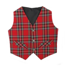 (4 Years) Children's Dress Waistcoat In Royal Stewart Tartan
