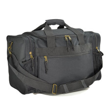 DALIX 17"" Duffle Travel Bag Front Mesh Pockets in Black