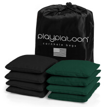 Play Platoon Odporne na warunki pogodowe torby kukurydziane - zestaw 8 zgodnych z przepisami torebek z fasola z dziurka - Hunter zielono-czarny - trw