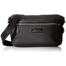 Calvin Klein Sussex Nylon Top Zip Crossbody, Svart/Silver