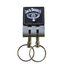 Jack Daniels Black Leather Keyring