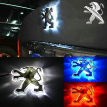 (7.97cmby7.52cm) 1pc 2d Led Car Tail Logo Light Badge Emblem Backlight For Peugeot 206 207 307 308 406 408 508 G
