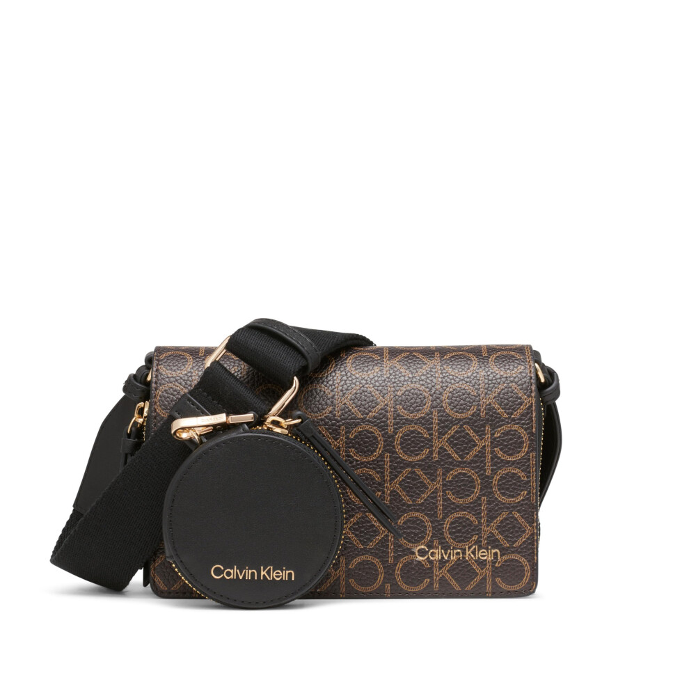 Calvin Klein Millie Triple Compartment Camera Bag Crossbody  BrownKhakiBlack