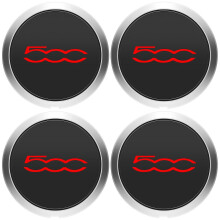 4Pcs 133mm Hubcap for 500 Wheels Centre Hub Caps Set 68078419AC 68078421AC Dust Cover 51884863 Red