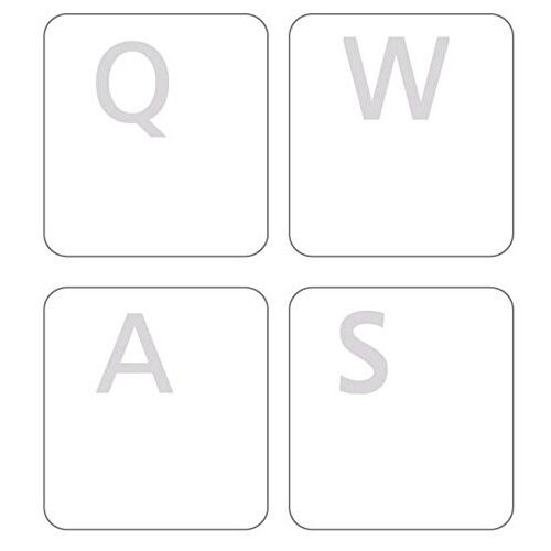 English US Transparent Keyboard Sticker White