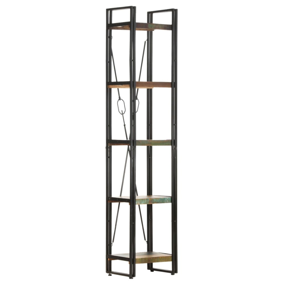 Vidaxl 5-Tier Bookcase 40X30x180 Cm Solid Reclaimed Wood Book Rack Bookshelf