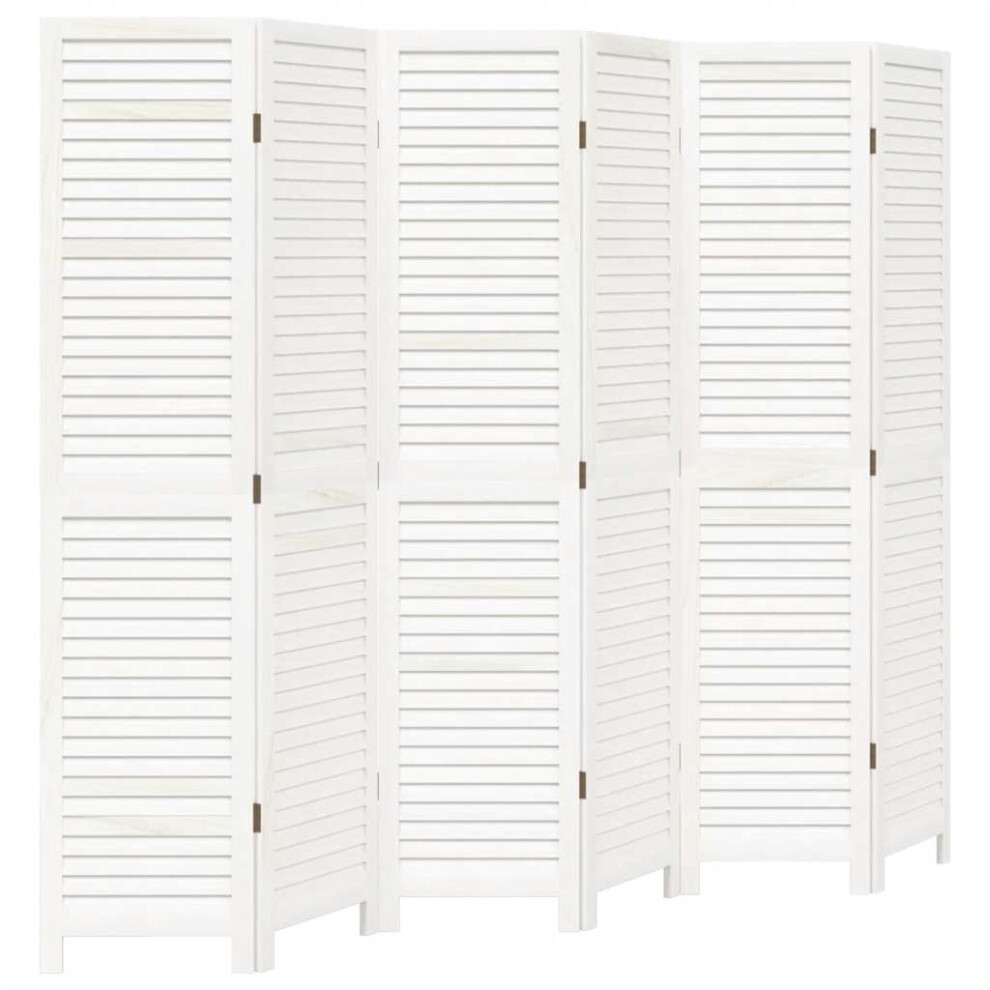 vidaXL Room DividerÂ 6 Panels Room Privacy Screen White Solid Wood Paulownia-image-OPC-PDRMGXK-NEW