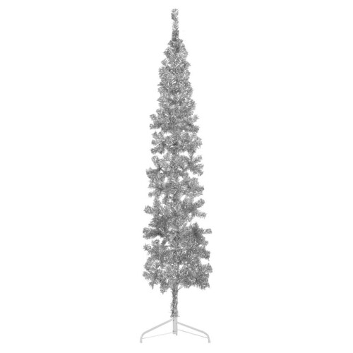 VidaXL (silver, 210 cm) vidaXL Slim Artificial Half Christmas Tree with Stand Xmas Artificial Tree