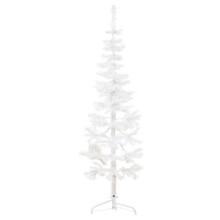 (white, 180 cm) vidaXL Slim Artificial Half Christmas Tree with Stand Xmas Artificial Tree