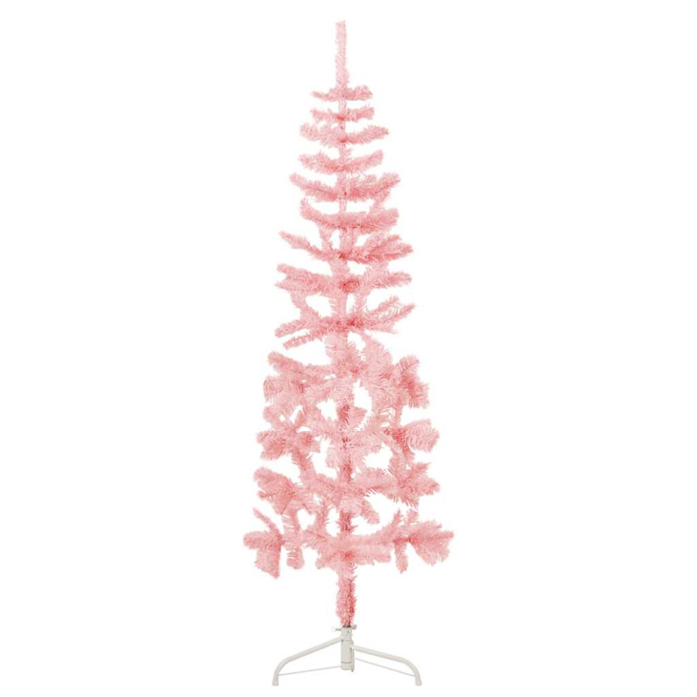 (pink, 150 cm) vidaXL Slim Artificial Half Christmas Tree with Stand Xmas Artificial Tree
