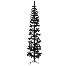 (black, 240 cm) vidaXL Slim Artificial Half Christmas Tree with Stand Xmas Artificial Tree