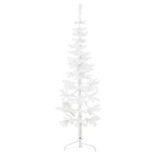(white, 150 cm) vidaXL Slim Artificial Half Christmas Tree with Stand Xmas Artificial Tree