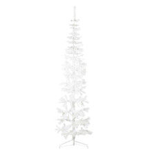 (white, 210 cm) vidaXL Slim Artificial Half Christmas Tree with Stand Xmas Artificial Tree