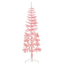 (pink, 180 cm) vidaXL Slim Artificial Half Christmas Tree with Stand Xmas Artificial Tree