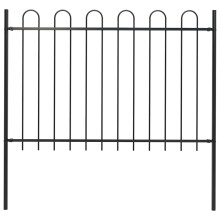 vidaXL Gartenzaun BOXTEL mit Bügelaufsatz Stahl 170 x 120 cm Schwarz