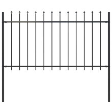 vidaXL Gartenzaun Woerden mit Speerspitze Stahl 170 x 100 cm Schwarz