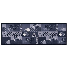 vidaXL Kitchen Carpet Washable Coffee Blue Hallway Rug Floor Non Slip Runner