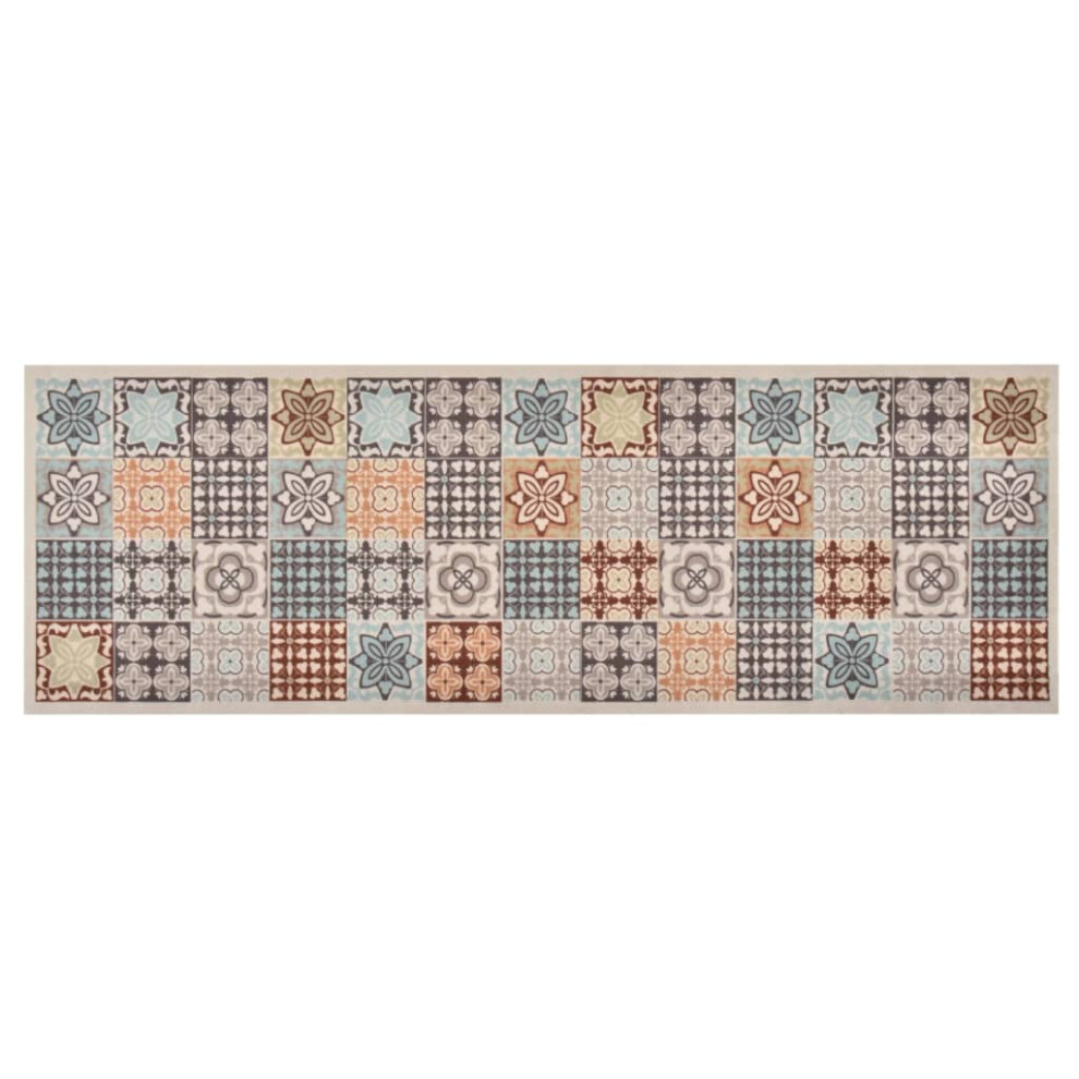 vidaXL Kitchen Carpet Washable Mosaic Colour Floor Non Slip Runner Hallway Rug
