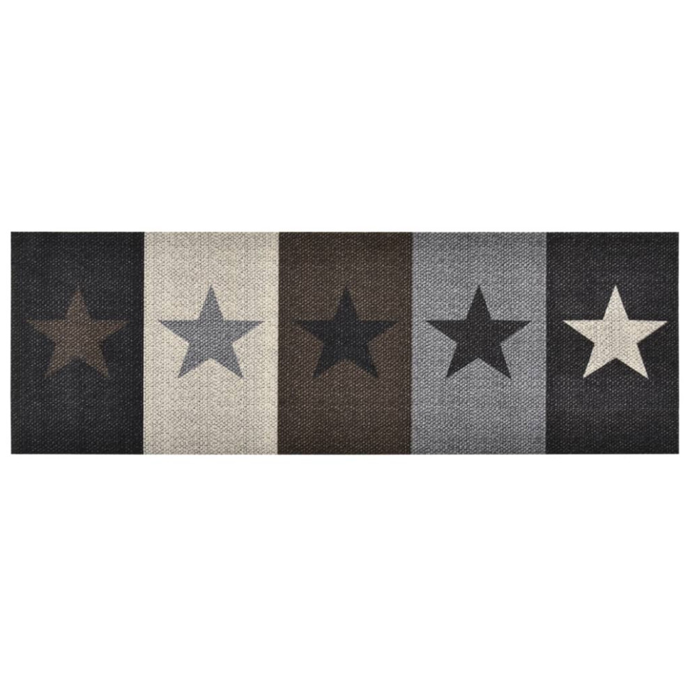 vidaXL Kitchen Carpet Washable Stars Hallway Rug Floor Mat Non Slip Runner