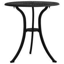 vidaXL Garden Table Black Cast Aluminium Outdoor Dining Tea Coffee Desk Patio