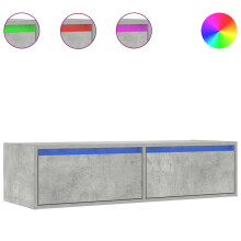 vidaXL TV Cabinet with LED Lights Concrete Grey 100X35.5x25 cm TV stand