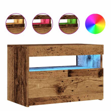 vidaXL TV Cabinet with LED Lights TV Stand TV Unit Old Wood Engineered Wood