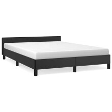 (black, 6ft super king size) vidaXL Bed Frame with Headboard Bedroom Upholstered Bed Bedstead Faux Leather