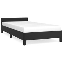 (black, 3ft single) vidaXL Bed Frame with Headboard Bedroom Upholstered Bed Bedstead Faux Leather