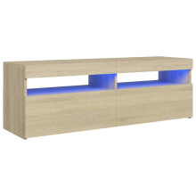 vidaXL TV Cabinet with LED Lights Sonoma Oak Hifi Stand TV Unit Hifi Cabinet